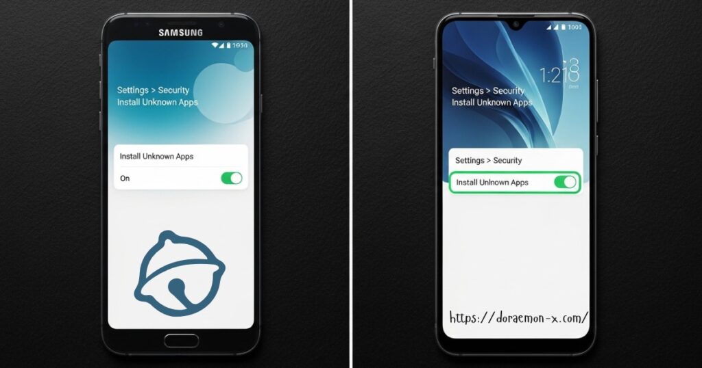 how to enable install unknown apps android settings doraemon x
